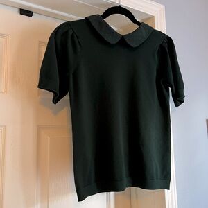 Adrianna Pappell short-sleeved, dark green sweater (size small)
